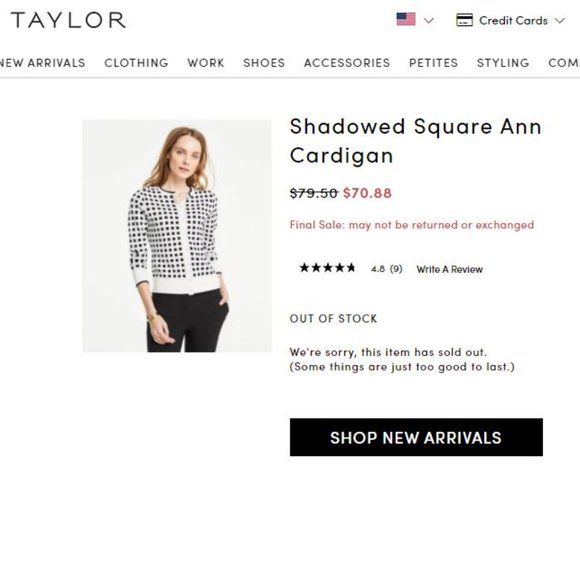 NWT Ann Taylor Shadowed Square Ann Cardigan M - Picture 2 of 4